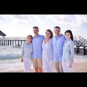 Old Navy blue denim button up top